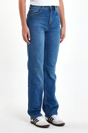 Kadın Marrakesh Dark Blue Yüksek Bel Straight Fit Jean Pantolon - Dark Blue