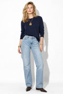 Kadın Marrakesh Vintage Med Blue Straight Jean Pantolon-Vintage Med Blue