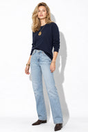 Kadın Marrakesh Vintage Med Blue Straight Jean Pantolon-Vintage Med Blue