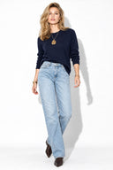 Kadın Marrakesh Vintage Med Blue Straight Jean Pantolon-Vintage Med Blue