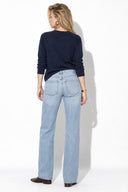 Kadın Marrakesh Vintage Med Blue Straight Jean Pantolon-Vintage Med Blue