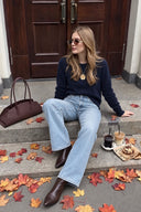 Kadın Marrakesh Vintage Med Blue Straight Jean Pantolon-Vintage Med Blue