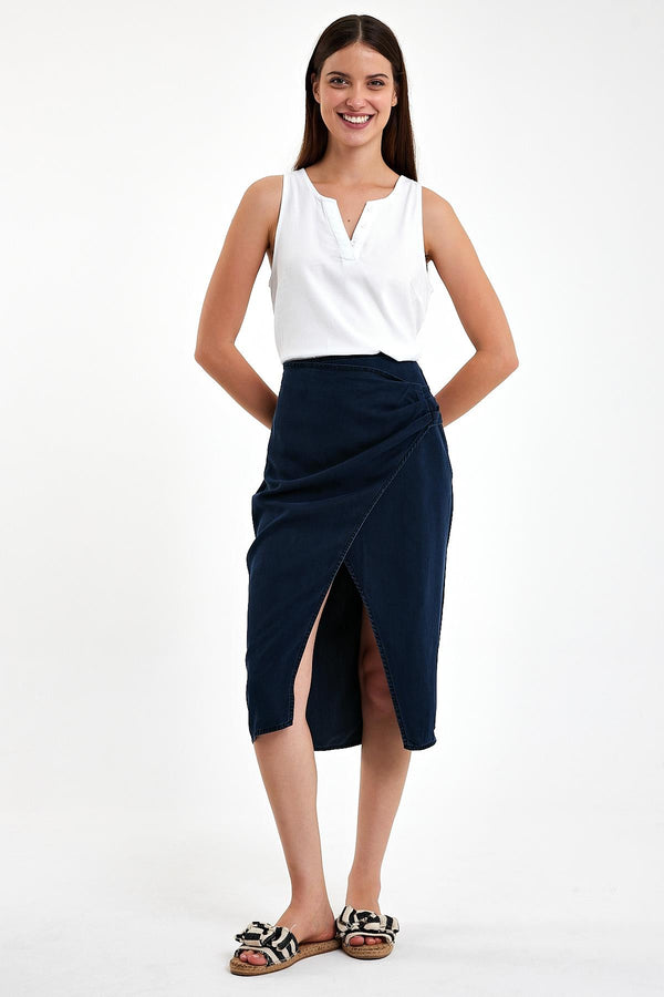 Kadın Marta Blue Black Jean Etek (Lyocell)