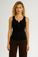 4lü Siyah Beyaz Kadın Matilda Düğme Detaylı Vücuda Oturan Atlet