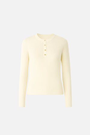 Kadın Matilda Önü Gold Düğme Detaylı Triko - Fildişi