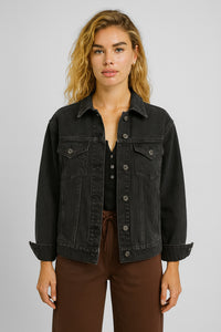 Kadın Maya Black Jean Ceket %100 Pamuk - Black