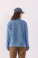 Kadın Maya Sky Blue Jean Ceket %100 Pamuk - Sky Blue