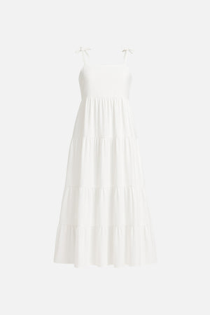 Kadın Mia Askılı Uzun Elbise %100 Pamuk - Ekru