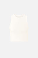 Kadın Mia Bisiklet Yaka Basic Triko Crop Top - Fildişi