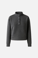 Kadın Molly Yakası Çıt Çıtlı Sweatshirt - Antrasit