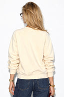 Kadın Mon Amour Baskılı Sweatshirt %100 Pamuk-Kemik