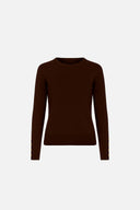 Kadın Mona Bisiklet Yaka Kolu Düğmeli Triko Kazak - Kahve