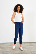 Norah Blue Black Beli Lastikli Jean Pantolon(TENCEL)(TM)-Blue Black