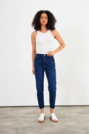 Norah Blue Black Beli Lastikli Jean Pantolon(TENCEL)(TM)-Blue Black