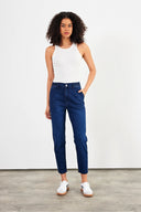 Norah Blue Black Beli Lastikli Jean Pantolon(TENCEL)(TM)-Blue Black