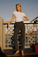 Kadın Norah Brown Beli Lastikli Jean Pantolon-Brown