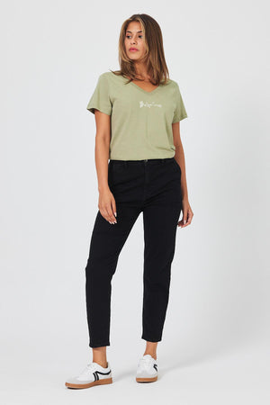 Kadın Norah Carbon Black Beli Lastikli Jean Pantolon