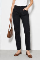 Kadın Norah Carbon Black Beli Lastikli Jean Pantolon-Carbon Black