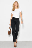 Kadın Norah Carbon Black Beli Lastikli Jean Pantolon-Carbon Black