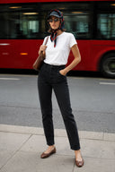 Kadın Norah Carbon Black Beli Lastikli Jean Pantolon-Carbon Black