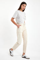 Kadın Norah Cepli Off White Jean Pantolon