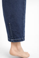 Kadın Norah Deep Dark Blue Beli Lastikli Jean Pantolon - Deep Dark Blue