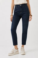 Kadın Norah Deep Dark Blue Beli Lastikli Jean Pantolon - Deep Dark Blue