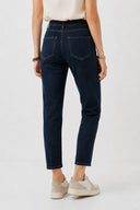 Kadın Norah Deep Dark Blue Beli Lastikli Jean Pantolon - Deep Dark Blue