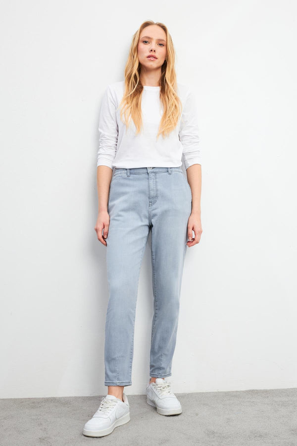 Kadın Norah Grey Beli Lastikli Jean Pantolon - 1K2511802G-333