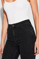 Kadın Norah Jet Black Beli Lastikli Jean Pantolon - Jet Black
