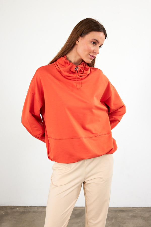 Kadın Norah Terracotta Yakası Detaylı Regular Fit Sweatshirt