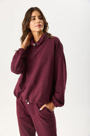 Kadın Norah Yakası Detaylı Regular Fit Sweatshirt - Bordo