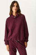 Kadın Norah Yakası Detaylı Regular Fit Sweatshirt - Bordo