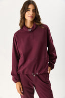 Kadın Norah Yakası Detaylı Regular Fit Sweatshirt - Bordo