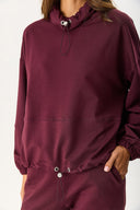 Kadın Norah Yakası Detaylı Regular Fit Sweatshirt - Bordo