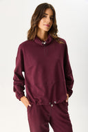 Kadın Norah Yakası Detaylı Regular Fit Sweatshirt - Bordo
