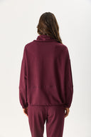 Kadın Norah Yakası Detaylı Regular Fit Sweatshirt - Bordo