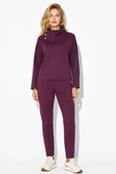 Kadın Norah Yakası Detaylı Regular Fit Sweatshirt-Mor