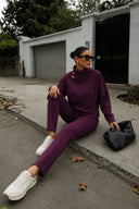Kadın Norah Yakası Detaylı Regular Fit Sweatshirt-Mor