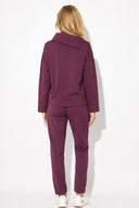 Kadın Norah Yakası Detaylı Regular Fit Sweatshirt-Mor