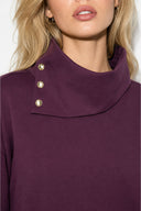 Kadın Norah Yakası Detaylı Regular Fit Sweatshirt-Mor