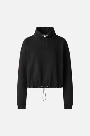 Kadın Norah Yakası Detaylı Regular Fit Sweatshirt - Siyah