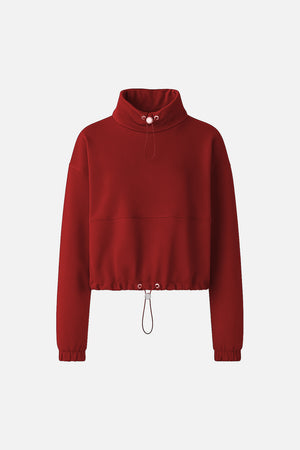 Kadın Norah Yakası Detaylı Regular Fit Sweatshirt - Vişne