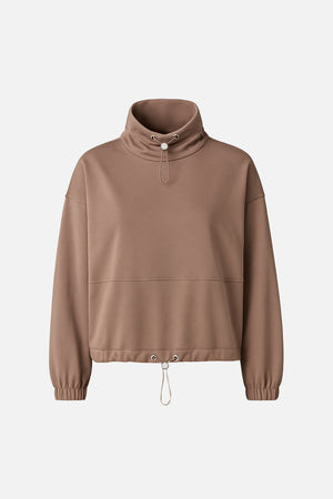 Kadın Norah Yakası Detaylı Regular Fit Sweatshirt - Vizon