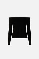 Kadın Omzu Açık Detaylı Triko - Siyah