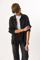 Kadın Oversize Lyocell Gömlek %100 Lyocell - Siyah