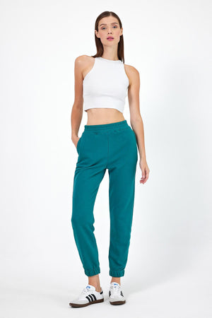 Kadın Paçası Lastikli Orman Regular Fit Basic Eşofman Altı