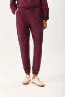 Kadın Paçası Lastikli Slim Straight Eşofman Altı - Bordo