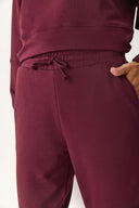 Kadın Paçası Lastikli Slim Straight Eşofman Altı - Bordo