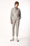 Kadın Paçası Lastikli Slim Straight Eşofman Altı - Gri